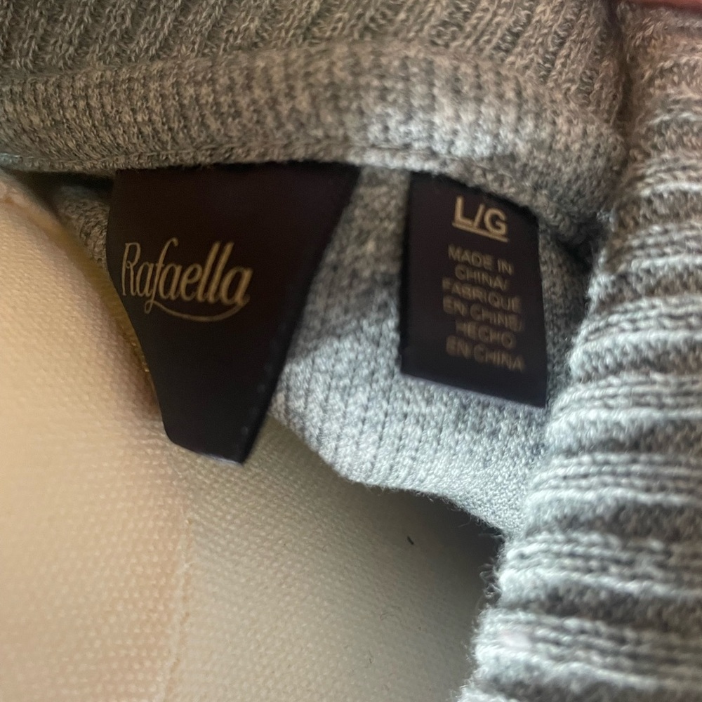 Rafaella Women's Heather Gray Asymmetrical Cowl Neck Sweater - Picture 5 of 6